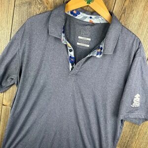 Swannies Beau Rivage Golf Resort Polo Shirt Blue Floral Trim Men Size Large